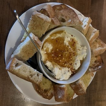Pignetti's Waco - Whipped goat cheese and ricotta with hot honey, amazing! - Italian Near Me - Waco, Texas