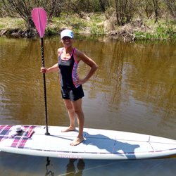 Jimmy Fords Boards at Loon Paddle Shop - Jody from Sisters Of The Sun stand up paddle YOGA