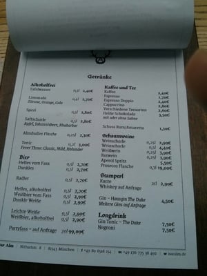Menu photo 5 Isar Alm Munich, BY
