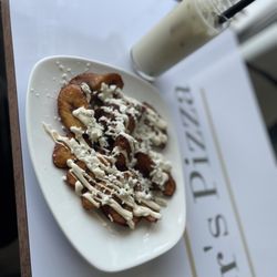 Hambler’s Taqueria & Pizzeria - Plátanos con Crema and queso ‍
House made Horchata