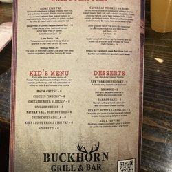 Buckhorn Grill and Bar - Menu