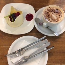Cheesecake and cappuccino Cheesecake and cappuccino