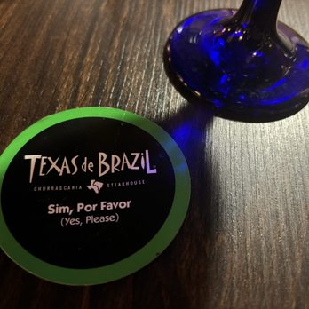 Texas de Brazil - Syracuse - The infamous card - Steakhouses Near Me - Syracuse, New York