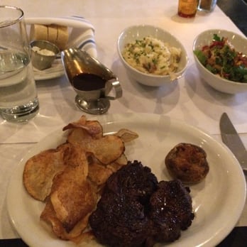 Echo & Rig - Rib Eye Cap Steak with Garlic Chips and Mushroom Rockefeller, in the back you can see Cauliflower and Cheddar Mashed Potatoes - Steakhouses Near Me - Las Vegas, Nevada Echo & Rig - Rib Eye Cap Steak with Garlic Chips and Mushroom Rockefeller, in the back you can see Cauliflower and Cheddar Mashed Potatoes - Steakhouses Near Me - Las Vegas, Nevada