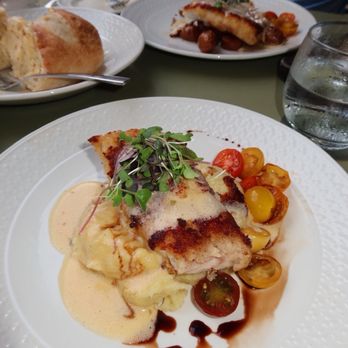 Gallion's Restaurant - parmesan crusted red snapper with truffle mashed potatoes and balsamic cherry tomatoes - Cocktail Bars Near Me - Rosemary Beach, Florida Gallion's Restaurant - parmesan crusted red snapper with truffle mashed potatoes and balsamic cherry tomatoes - Cocktail Bars Near Me - Rosemary Beach, Florida
