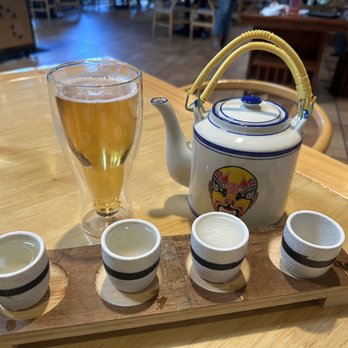 Fifty One - Sapporo, Sake flight & Tea pot - Chinese Near Me - Culver City, California Fifty One - Sapporo, Sake flight & Tea pot - Chinese Near Me - Culver City, California