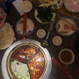 3 Soup Hotpot with enoki mushrooms, kelp, cabbage, quail egg, spam