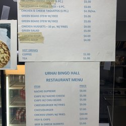 Urhai Bingo - Food menu...