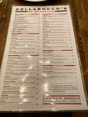 Menu photo 5 Dellarocco's Brick Oven Pizza Brooklyn, NY