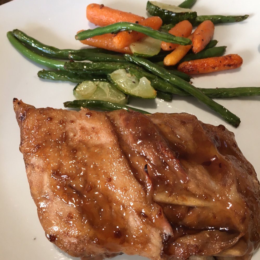 1/2 of the 1/2 rack honey garlic ribs
