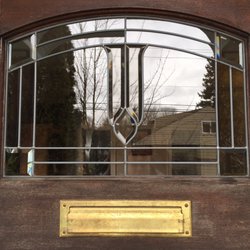 Gentis Stained Glass - Fixed leaded glass window on our front door after Steve's magic! Yay!