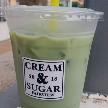 Cream & Sugar - This is the Strawberry Matcha (a Summer drink), this is the place that got me on the Matcha Bandwagon! - Coffee & Tea Near Me - Fairview, Texas