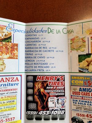 Menu photo 4 El Ranchito Bakery Fresno, CA