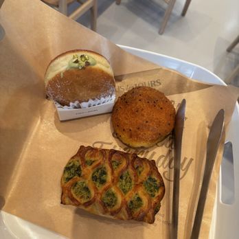 Tous les Jours - Pistachio donut, curry bread, spinach & feta bread - Bakeries Near Me - Franklin, Tennessee