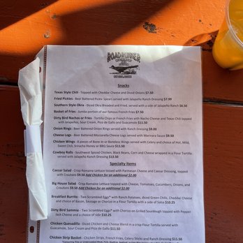 Roadrunner Restaurant & Saloon - Menu - American Near Me - New River, Arizona