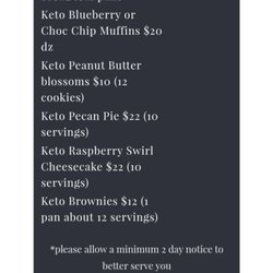 Pricelist page 2 (if you are craving an item not pictured, send me a message for a personalized order) 
Hope to hear from you soon