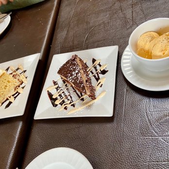 Aracosia McLean - Cardamom milk cake, chocolate hazelnut cake, vanilla rosewater ice cream - Afghan Near Me - McLean, Virginia