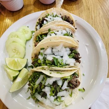 Canela Mexican Cafe - Street tacos with steak and O/C (onion and cilantro) . $4.each. - Mexican Near Me - Cherry Hill, New Jersey