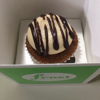 Frost Bake Shop - Memphis Cream cupcake - banana cake with peanut butter cream cheese frosting and chocolate ganache - Patisserie/Cake Shop Near Me - Collierville, Tennessee