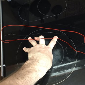 Robert's Kitchen Appliances Repair - Broken glass top before repair. - Appliances & Repair Near Me - Glendale, California