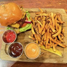 Burger and fries
