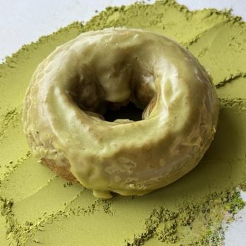 Mighty-O Donuts - A favorite Specialty Donut 'Matcha' an organic 100% plant-based vegan donut. You wouldn't know they are 100% plant-based yum! - Donuts Near Me - Seattle, Washington Mighty-O Donuts - A favorite Specialty Donut 'Matcha' an organic 100% plant-based vegan donut. You wouldn't know they are 100% plant-based yum! - Donuts Near Me - Seattle, Washington