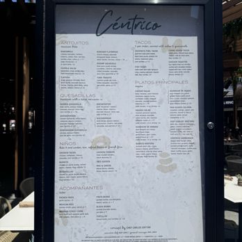 Centrico - Menu out front - Mexican Near Me - Anaheim, California