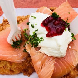 Saarbrücker Christkindl-Markt - They call this "Fish"; I asked for Salmon which is what is and they didn't understand so they laughed at me, annoying