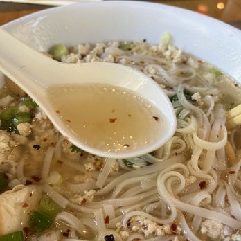 Siri Thai Cuisine - Clear broth with red chili flakes thrown on top - Thai Near Me - Athens, Georgia Siri Thai Cuisine - Clear broth with red chili flakes thrown on top - Thai Near Me - Athens, Georgia