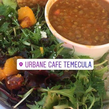 Urbane Cafe - House salad, organic lentil soup and focaccia bread - Sandwiches Near Me - Temecula, California