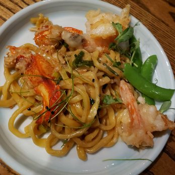 Lineage - Plated with 2 dishes, Cantonese Lobster noodles and Garlic Shrimp and sugar snap peas, great combo! - Asian Fusion Near Me - Wailea, Hawaii Lineage - Plated with 2 dishes, Cantonese Lobster noodles and Garlic Shrimp and sugar snap peas, great combo! - Asian Fusion Near Me - Wailea, Hawaii