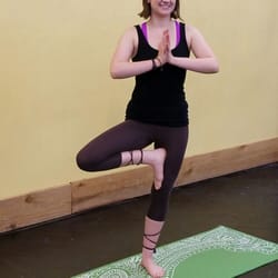 Complete Physique Anytime - Instructor, Megan, in her Tree pose.