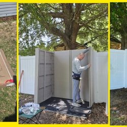 OLEXA Installation Services - Garden tool storage shed assembly and installation, including foundation preparation, structure assembly, and secure installation.
