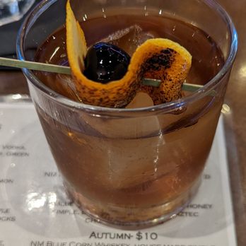Left Turn Distillery - *Autumn* NEW MEXICO BLUE  CORN WHISKEY House made simple, Black Walnut Bitters - Mexican Near Me - Albuquerque, New Mexico