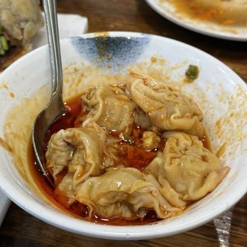 The Magic Noodle - A5. Spicy Dumplings Szechuan Style (Pork) (8) - Chinese Near Me - Las Vegas, Nevada The Magic Noodle - A5. Spicy Dumplings Szechuan Style (Pork) (8) - Chinese Near Me - Las Vegas, Nevada