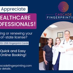 Cascade Fingerprinting+ - We serve and value our communities healthcare professionals!