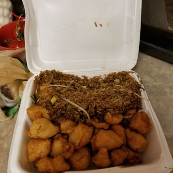 Loung Hing Restaurant - sweet and sour chicken, rice not supposed to be dark if it's cooked fresh,chicken was hard. - Chinese Near Me - Taylor, Michigan