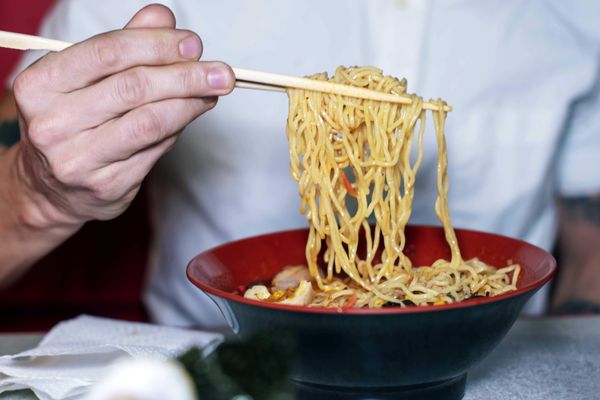 Lifting Noodles Ramen by null