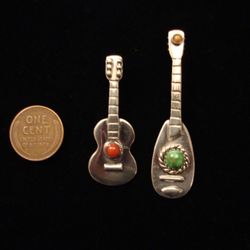 Morning Star Turquoise & Fine Arts - Silver guitar pendants w/ gemstones