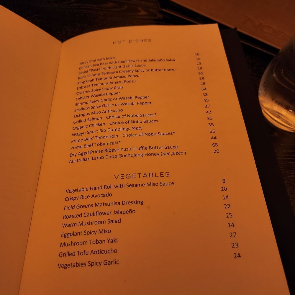Nobu Atlanta - Menu - Japanese Near Me - Atlanta, Georgia