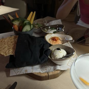LÝRA - Tzatziki, Spicy Feta, Charred Eggplant and Toasted Pine Nut, Tarama with Black Caviar - Greek Near Me - Chicago, Illinois LÝRA - Tzatziki, Spicy Feta, Charred Eggplant and Toasted Pine Nut, Tarama with Black Caviar - Greek Near Me - Chicago, Illinois