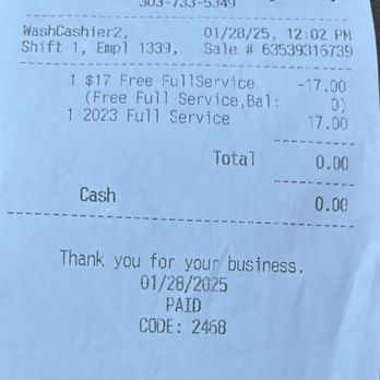 Waterworks Car Wash - WaterWorks Receipt - Car Wash Near Me - Denver, Colorado Waterworks Car Wash - WaterWorks Receipt - Car Wash Near Me - Denver, Colorado