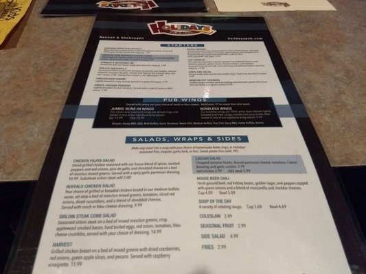 Menu photo 1 Holidays Pub & Grill Neenah, WI Menu photo 1 Holidays Pub & Grill Neenah, WI
