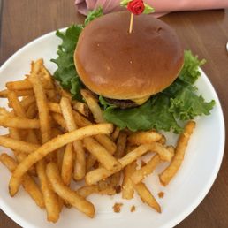Burger and fries Burger and fries