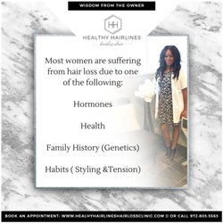 Healthy Hairlines Hairloss Clinic - We offer wigs, cranial prosthesis, hair loss treatments, and extensions for women of color experiencing hair loss in the DFW area.