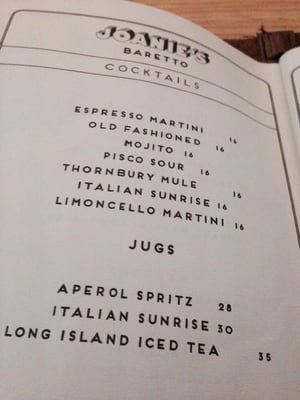 Menu photo 2 Joanie's Baretto Thornbury, VIC