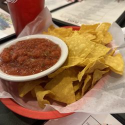 La Dos Gringas - Complimentary chips and salsa.