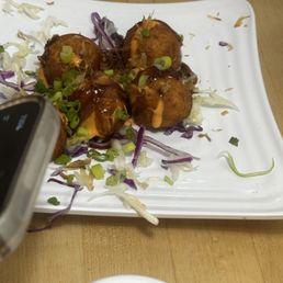 Takoyaki - This is how they serve the appetizer, now. Takoyaki - This is how they serve the appetizer, now.