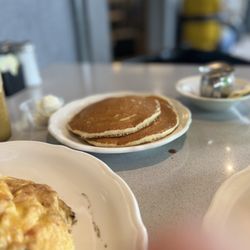 The Original Pancake House - Stack of pancakes comes with the omelette.