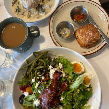 Juneberry Table - BLT salad, Biscuits and Gravy with sausage - Breakfast & Brunch Near Me - Cleveland, Ohio